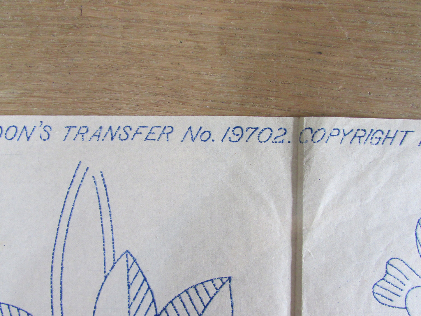 Unused vintage Weldon's No.19702 primroses embroidery transfer