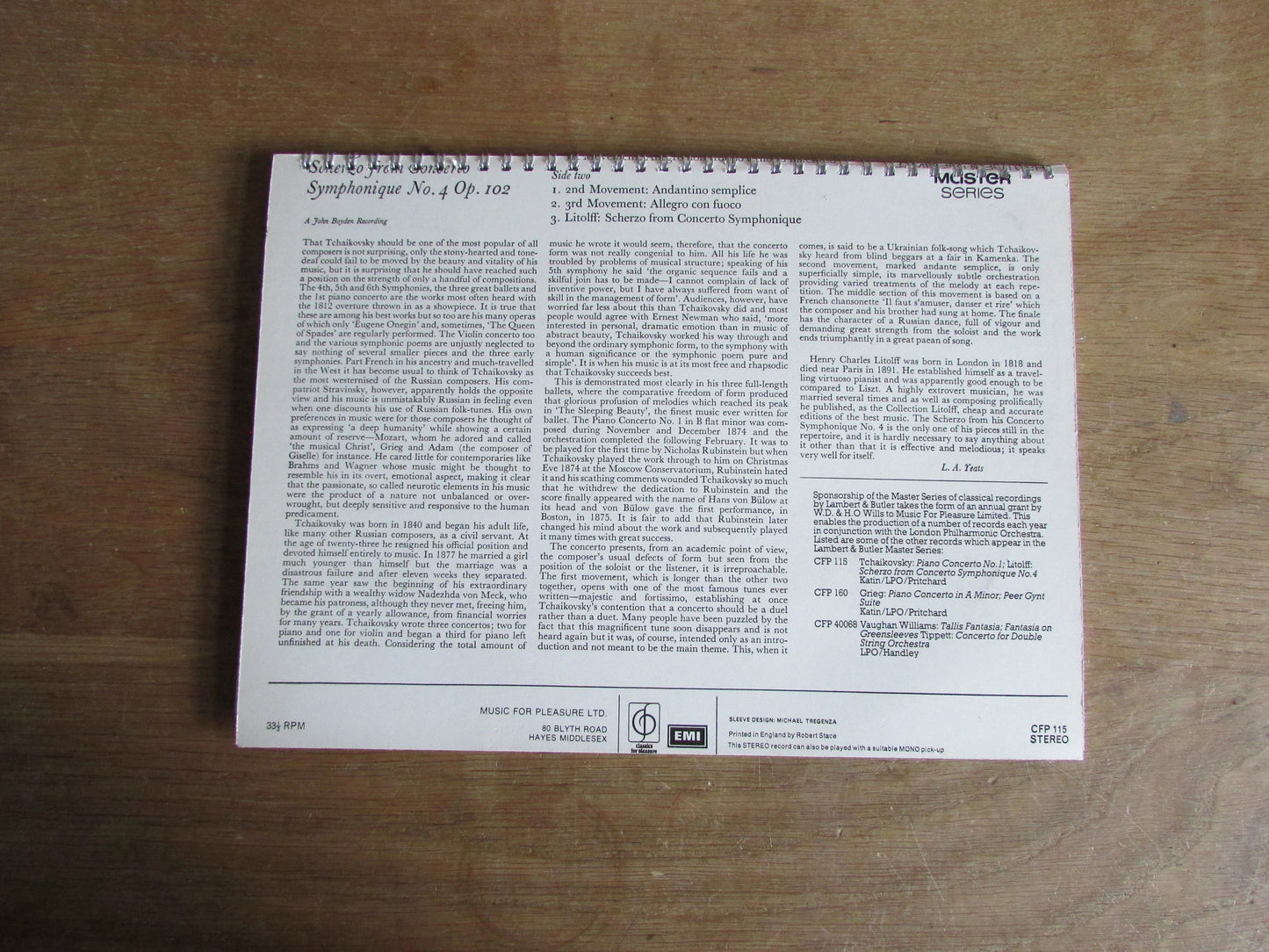 Home-made A4 wire-bound sketchbook using 100% recycled 140gsm Cartridge Paper, Tchaikovsky Piano Concerto