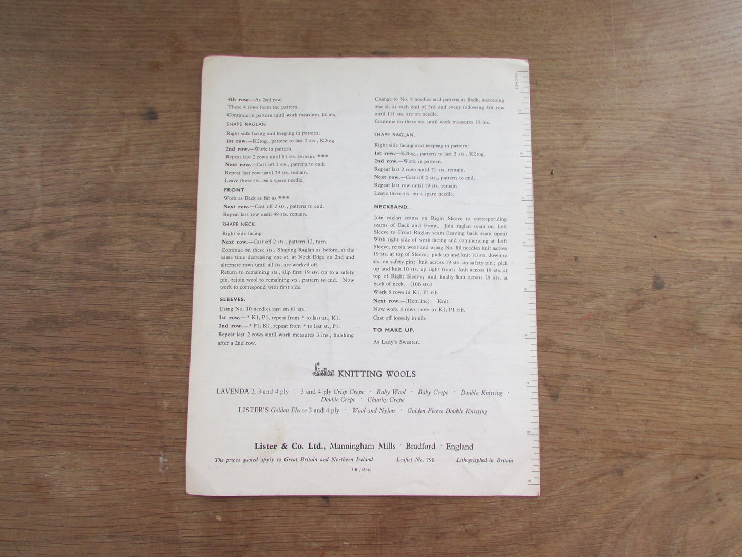 1960s Lister Lavenda 790 knitting pattern for lady's & man's sweater