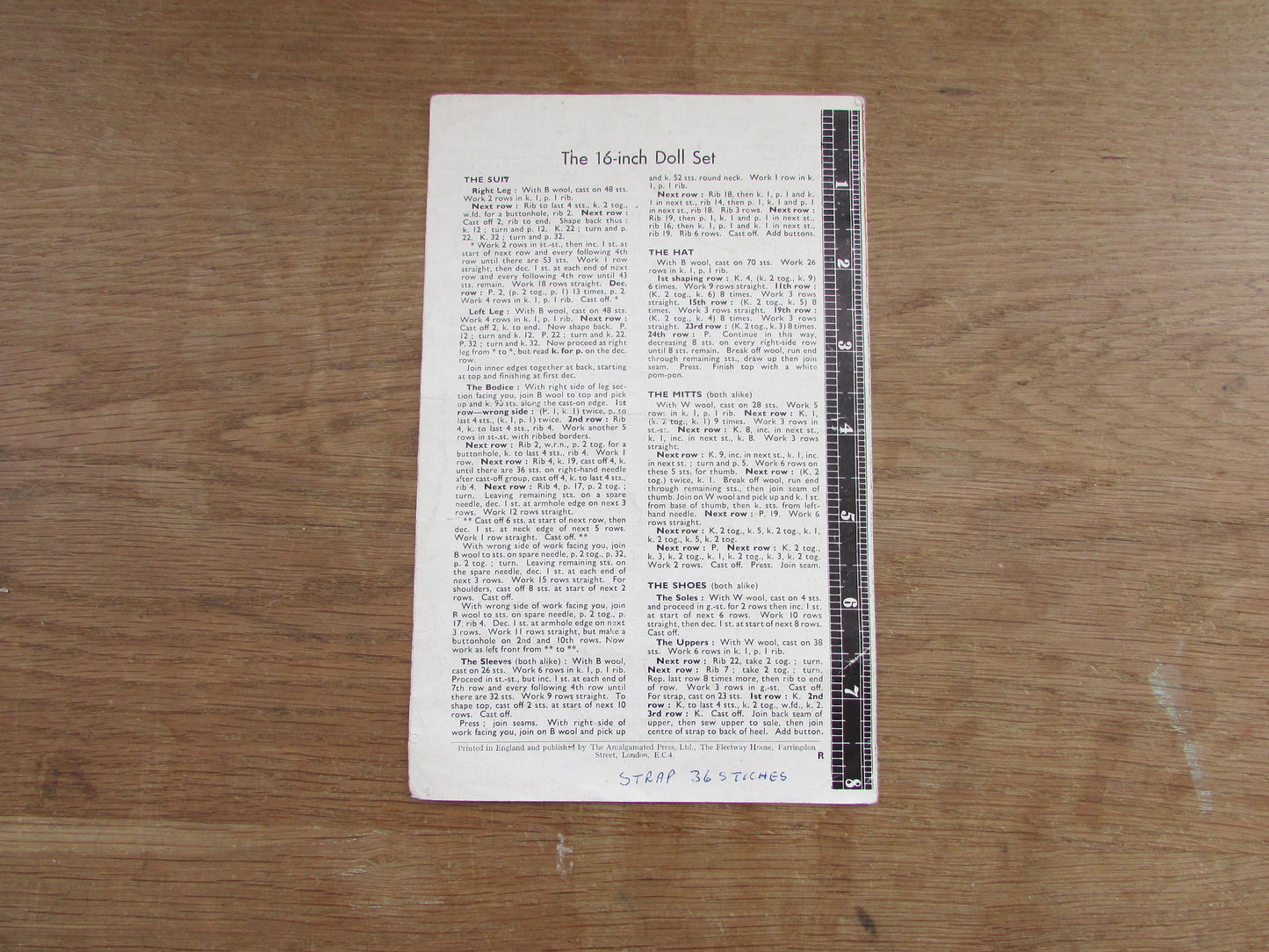 1940s Bestway B3027 knitting pattern for doll's outdoor set in 3 sizes