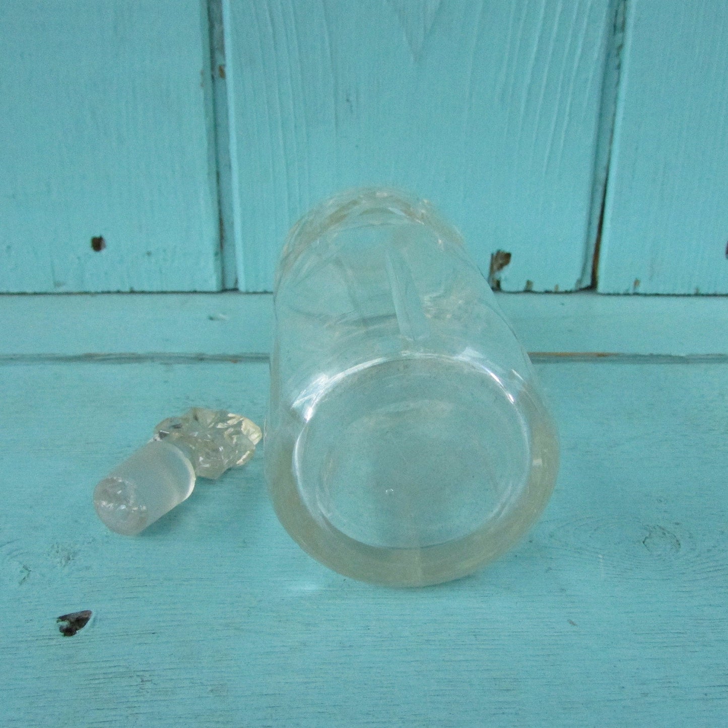Vintage miniature cut glass perfume bottle with stopper