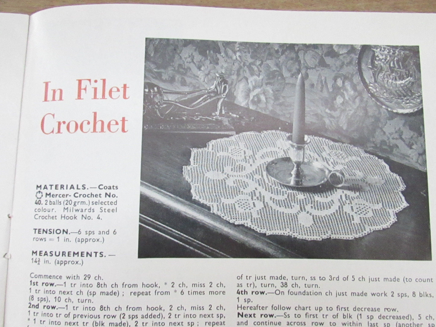 1950s Crochet Notions by Penelope N.12 pattern booklet No.3