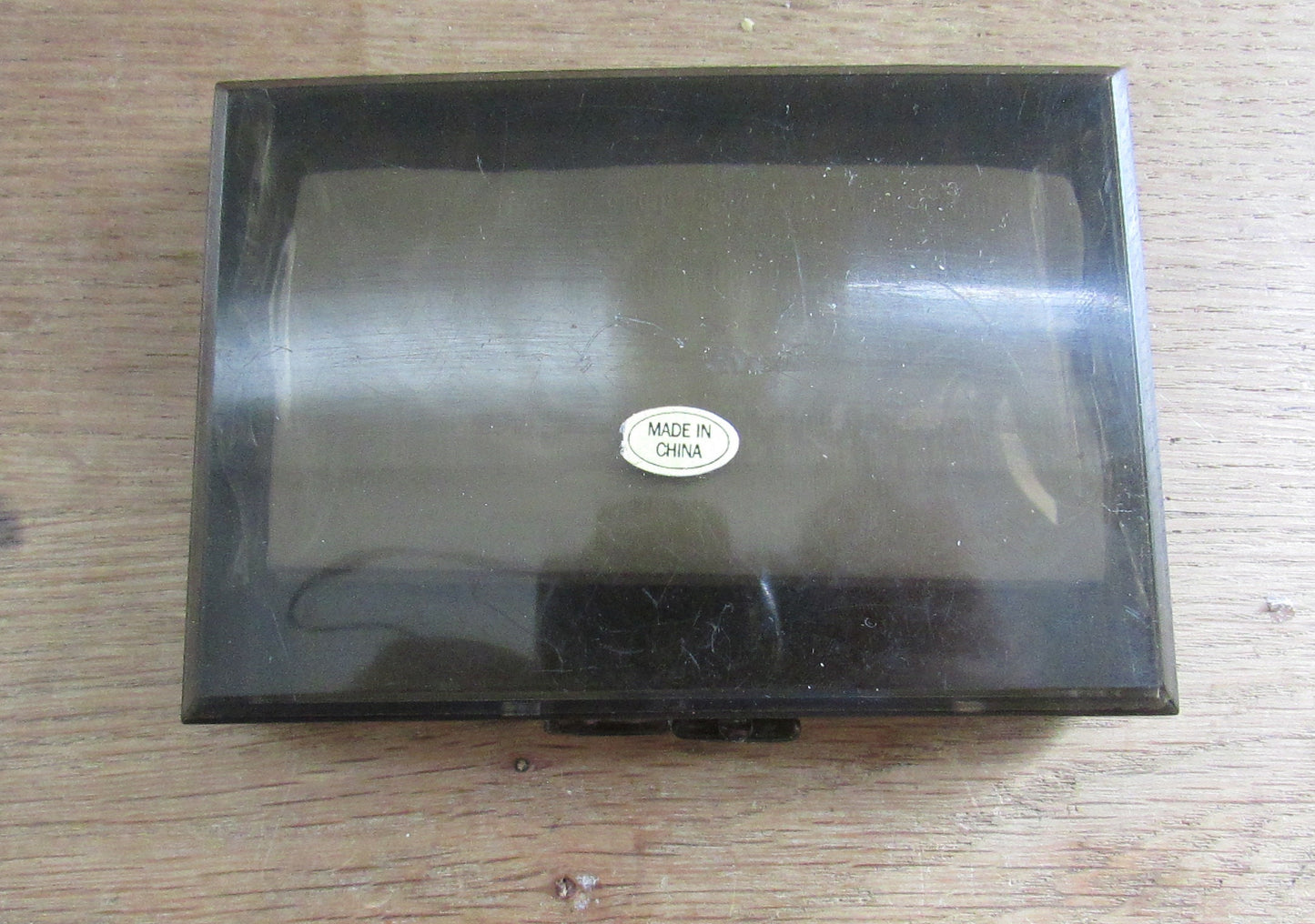 circa. 1980s Chinese lacquered floral plastic tissue box with integral mirror