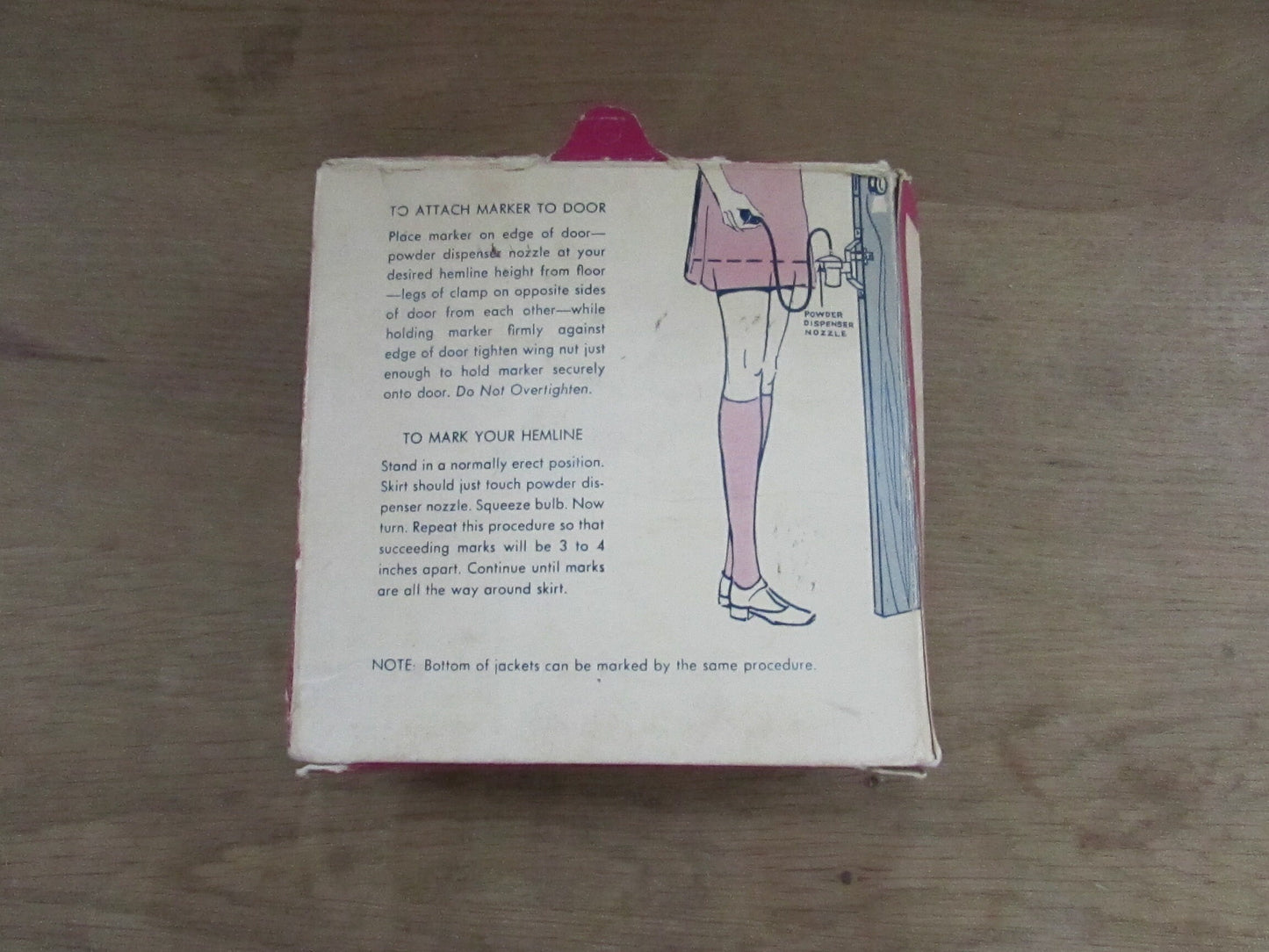 1960s Orco Products 'on-a-door' mini skirt marker with original box