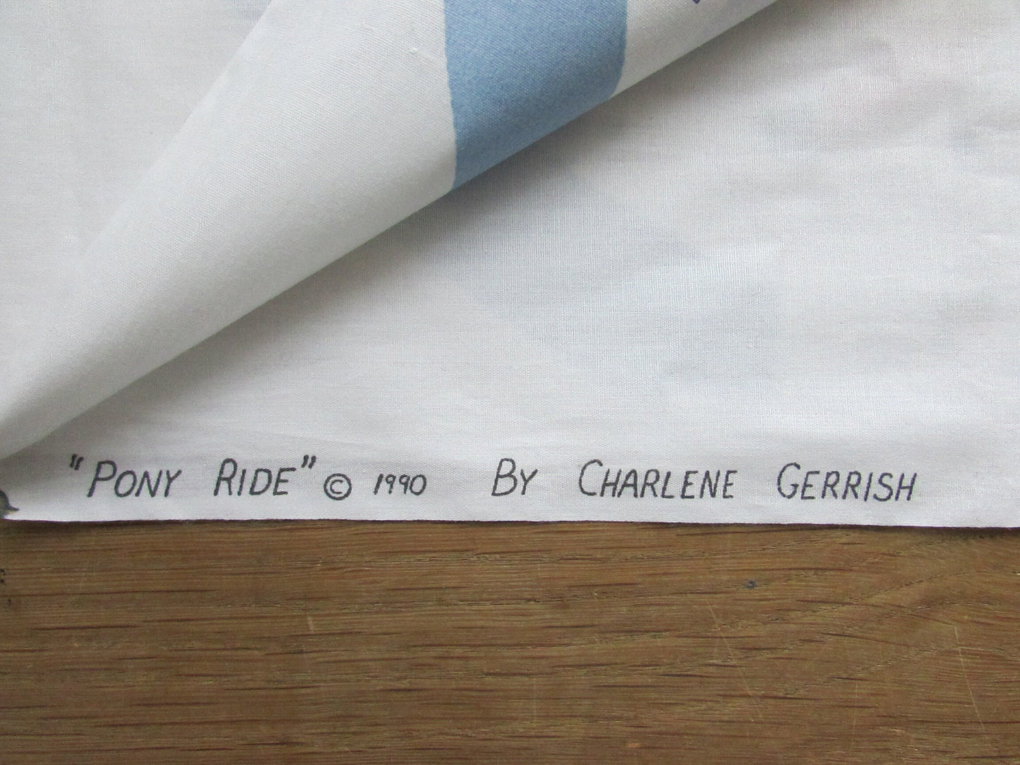 1990 "Pony Ride" by Charlene Gerrish fabric panel for Red Calliope