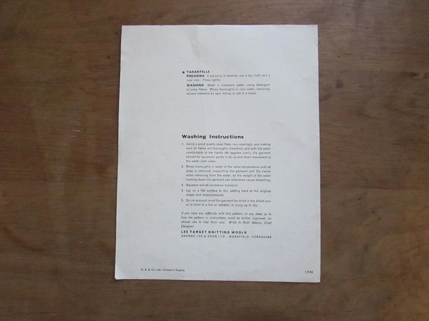 1966 Lee Target 6602 knitting pattern for lady's sleeveless sweater