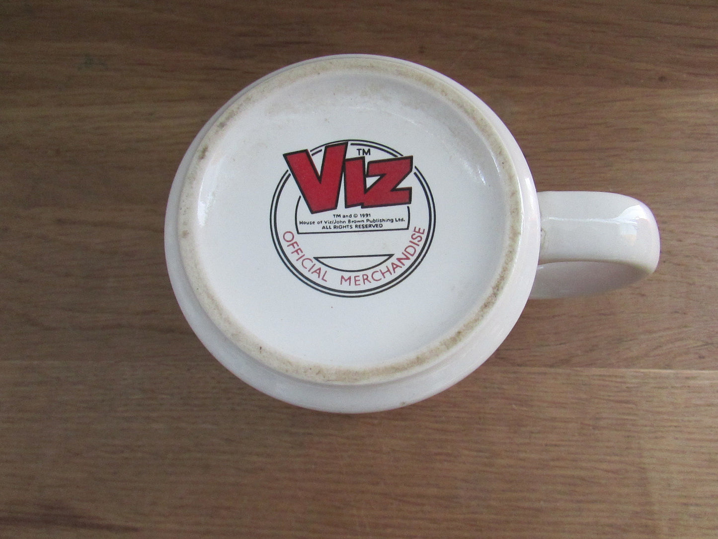 1991 House of Viz novelty pink cartoon mug