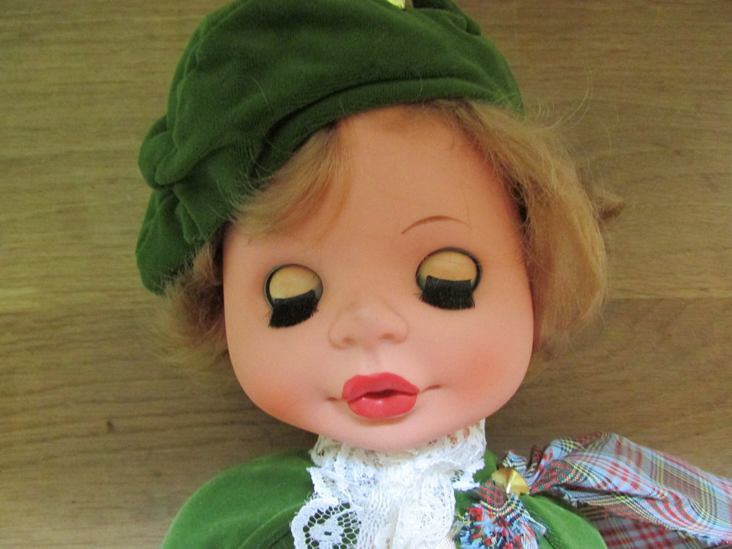 Vintage Bonnie the Plaid Lassie-style plastic doll