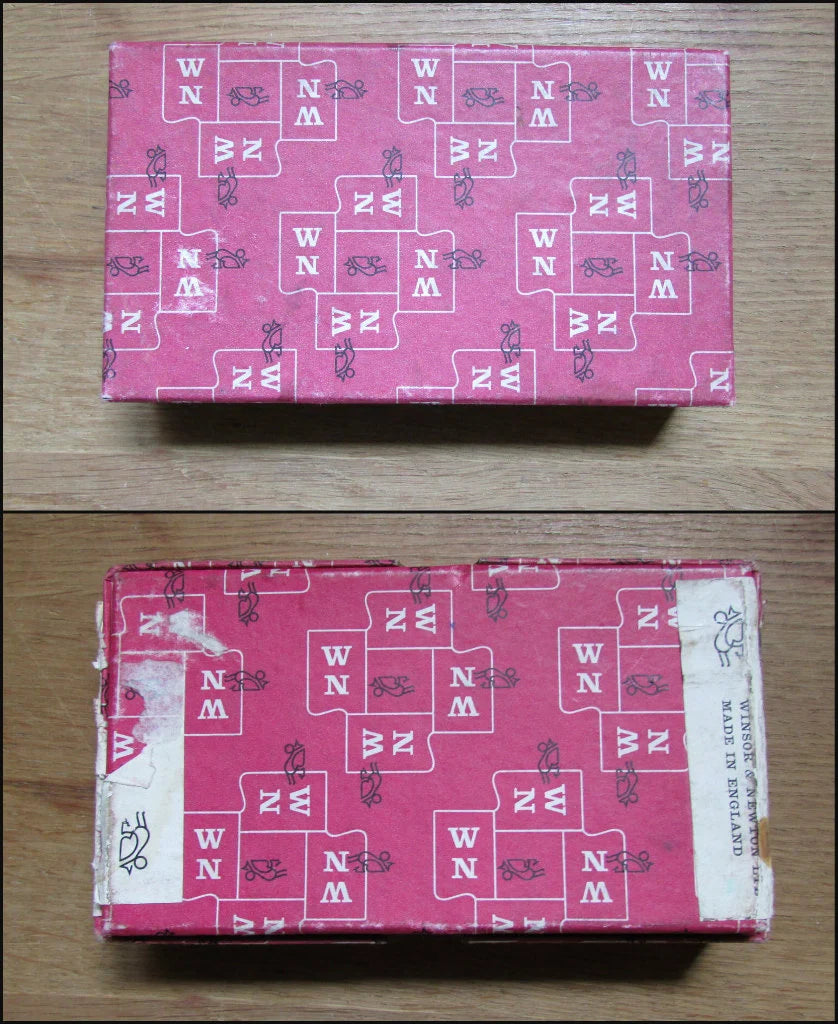 Three vintage Rowney Cryla acrylics (used) in Winsor Newton (Budget Oil Colour) box