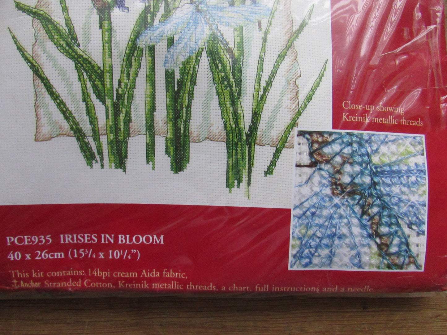 Vintage Anchor PCE9365 counted cross stitch kit "Irises in Bloom"