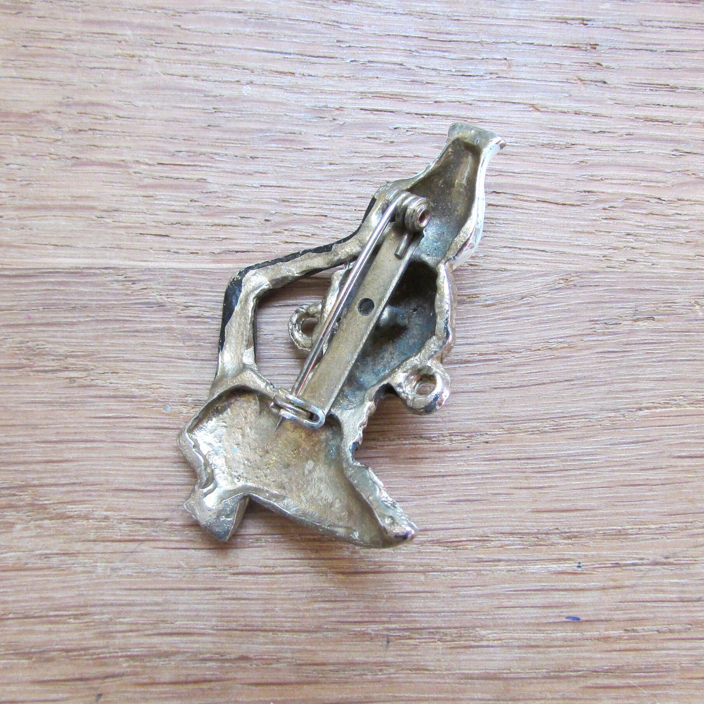 1950s/60s gold-tone hand-painted enamel figural tribal bust brooch