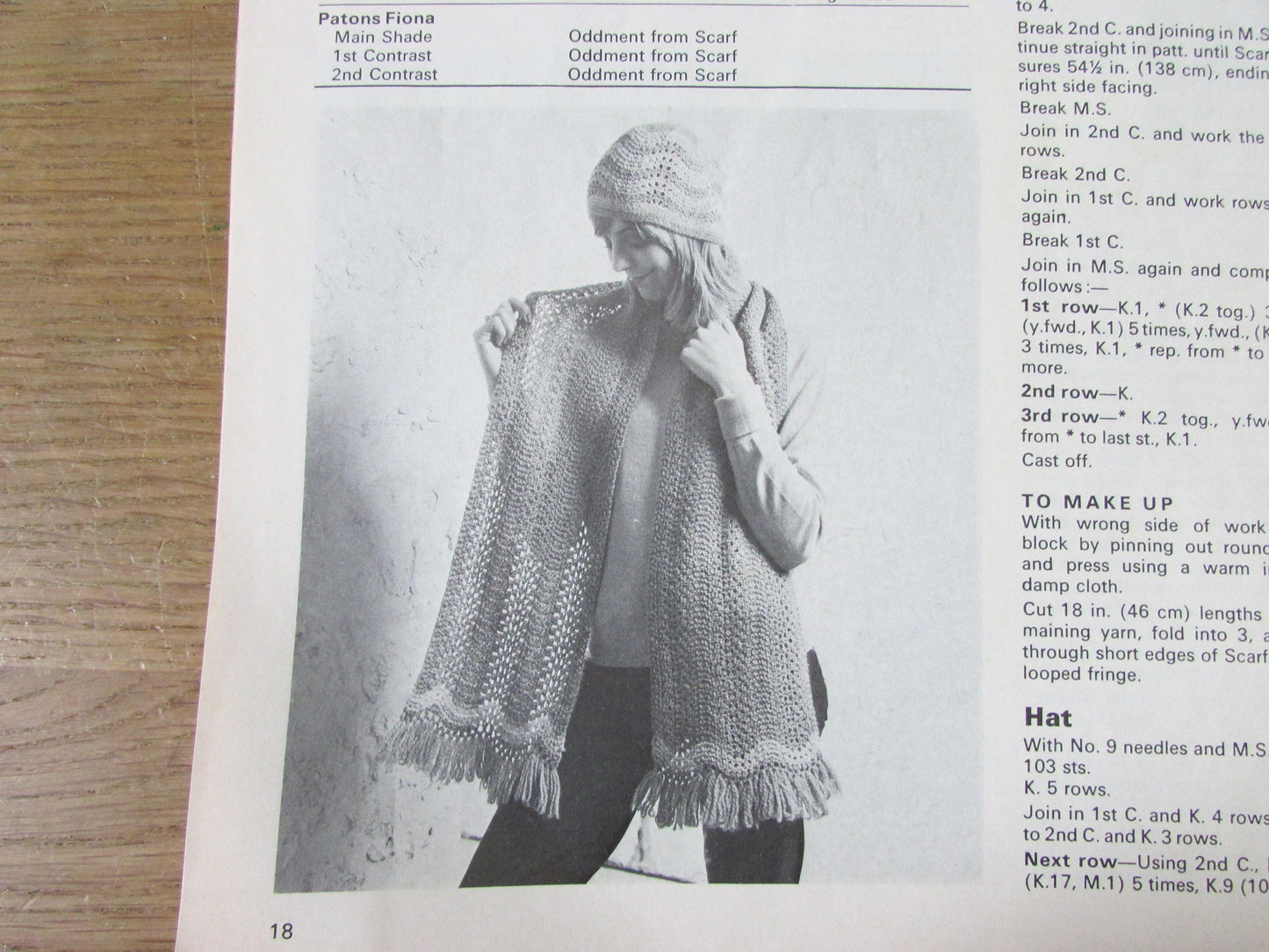 1972 Patons FIONA 3002 knitting & crochet pattern booklet for tops and accessories