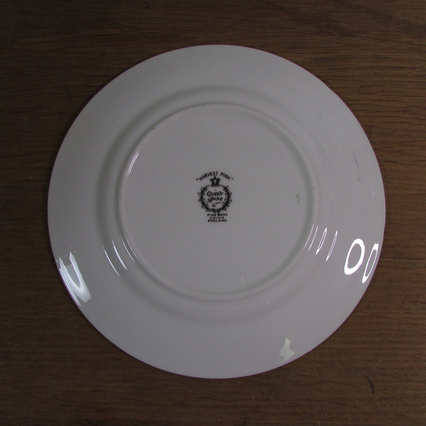 4x circa. 1950s Queen Anne bone china "Harvest Pink" side plates