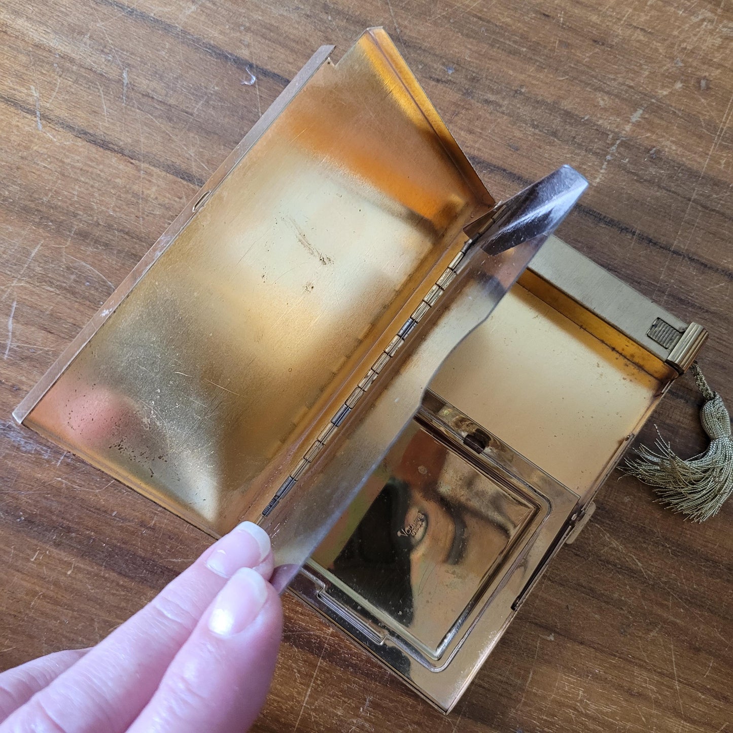 1940s Volupte Sophisticase gold-tone compact & cigarette case