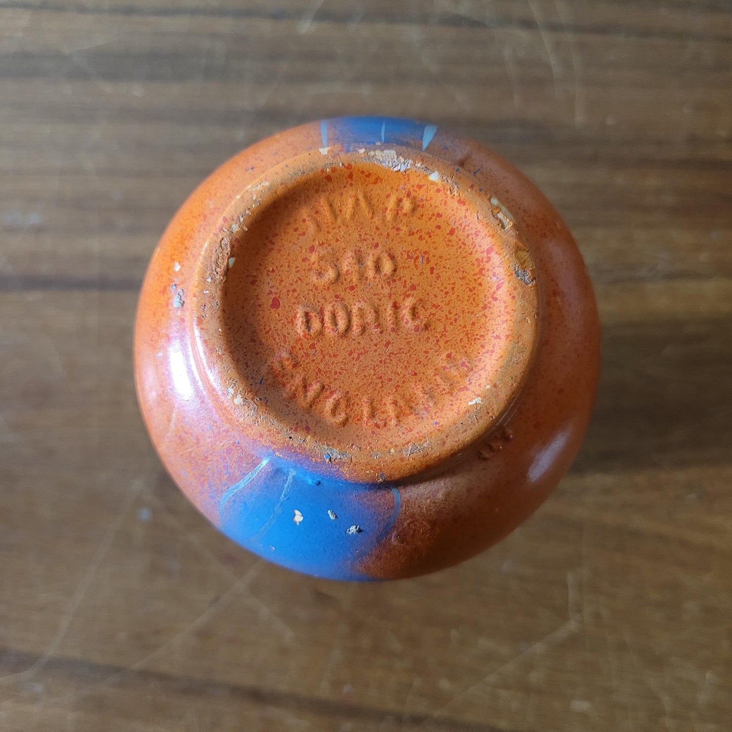 Art Deco Doric China handpainted orange posy vase