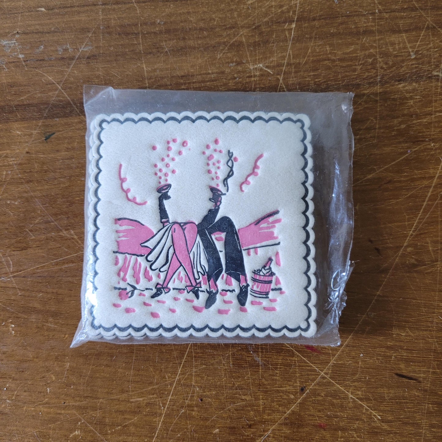 Set of ten 1960s paper cocktail mats/coasters