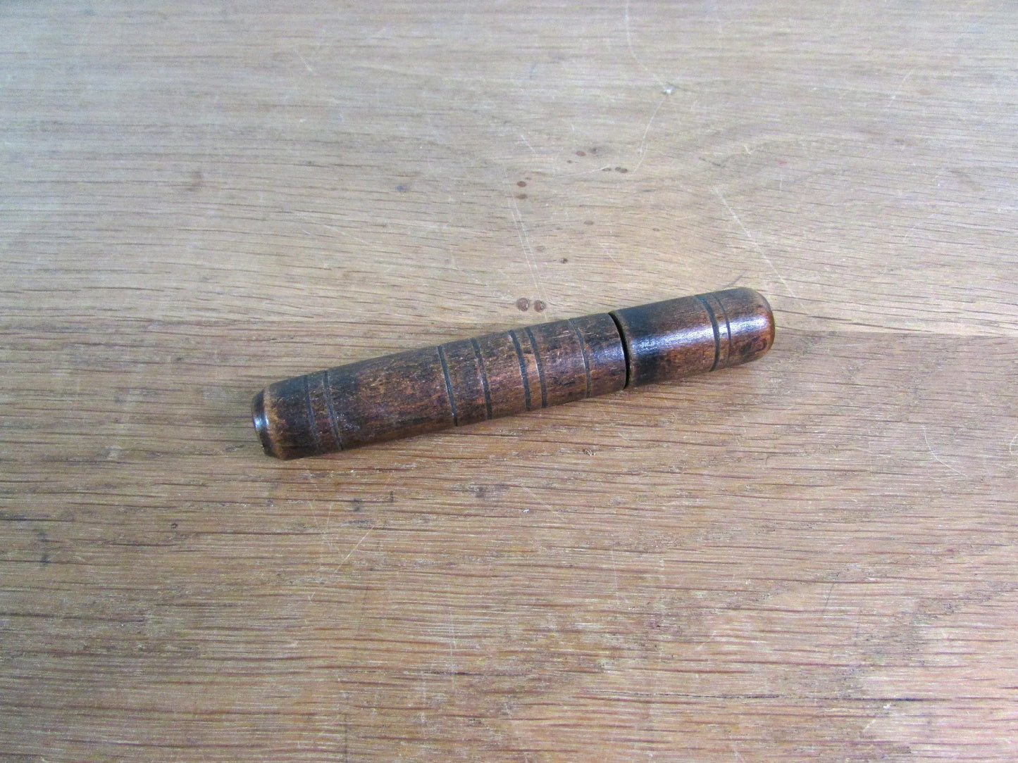 Antique (Victorian?) turned wooden needle holder