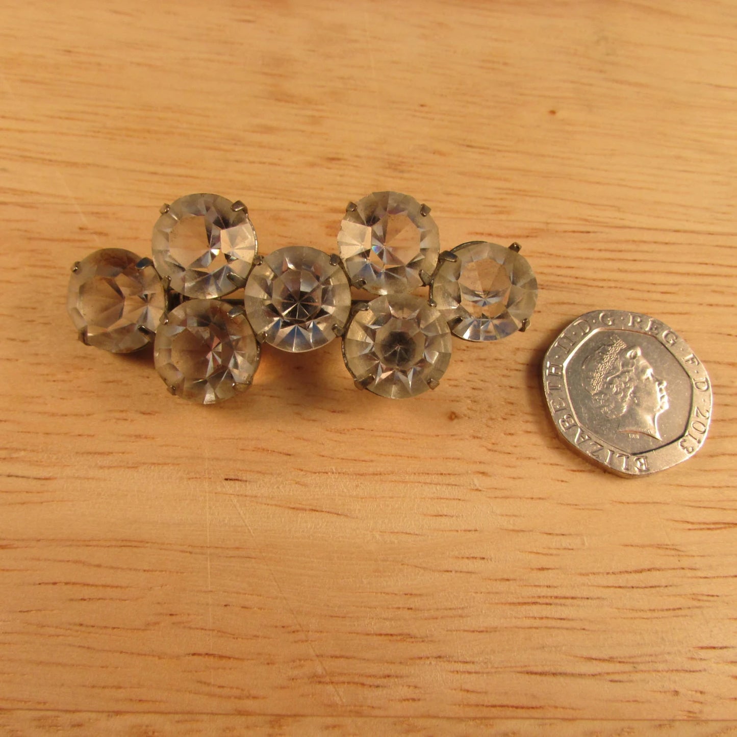 Victorian hexatruple crystal brooch