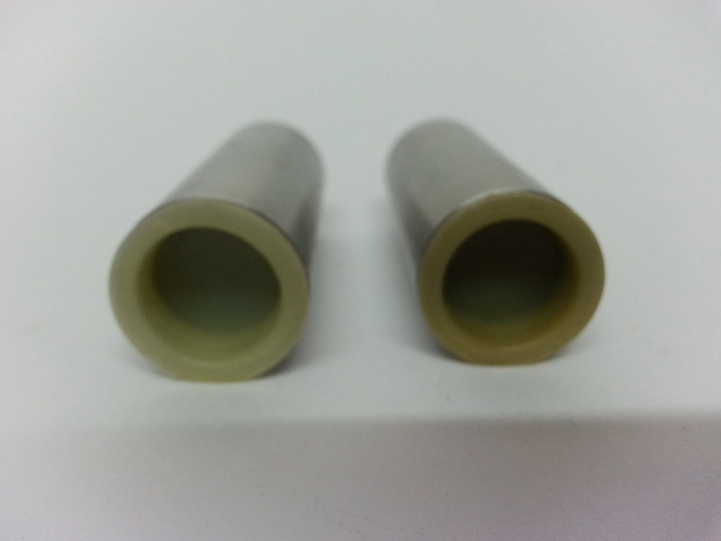 Vintage mini stainless steel pillar salt & pepper shakers