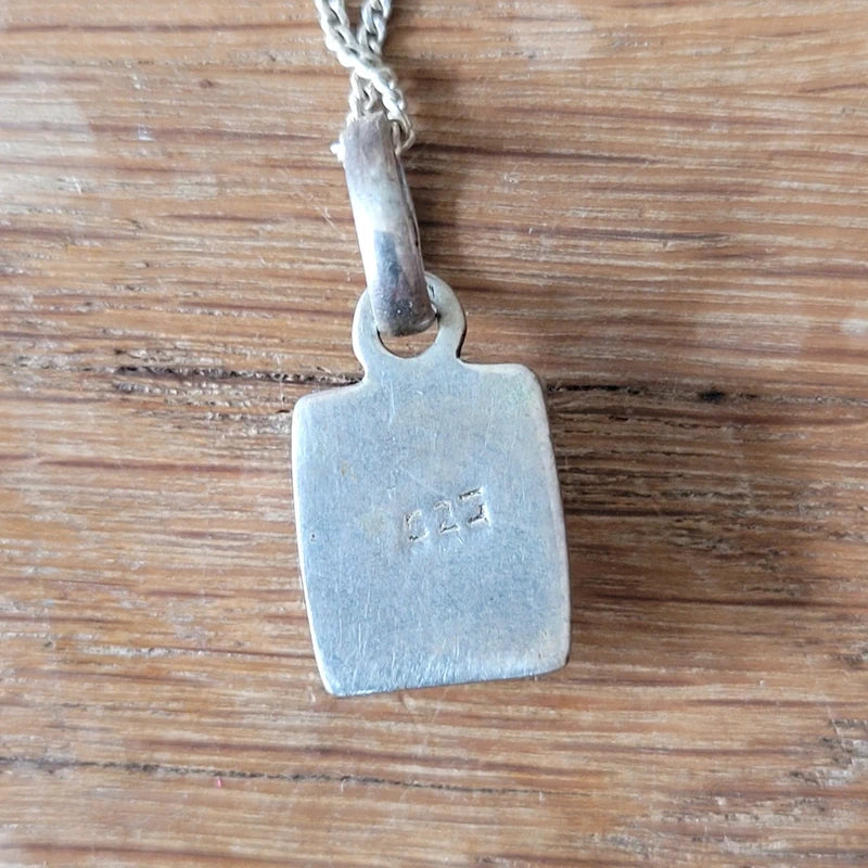 Vintage labradorite & silver delicate necklace with silver chain