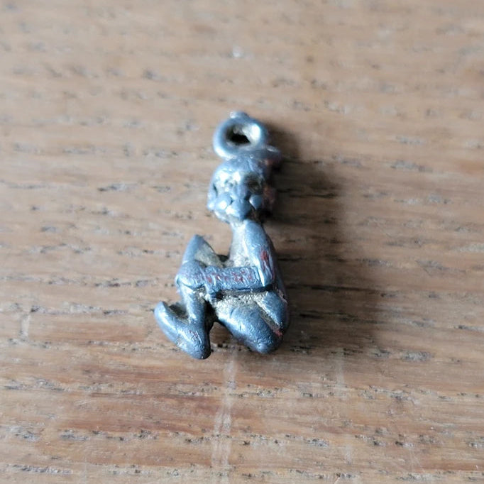 1970s Cornish Piskie pewter-style metal charm pendant