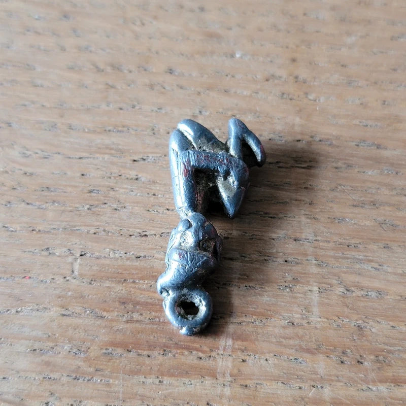 1970s Cornish Piskie pewter-style metal charm pendant