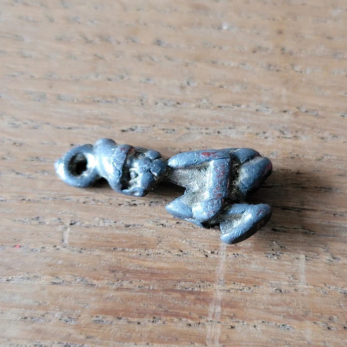 1970s Cornish Piskie pewter-style metal charm pendant