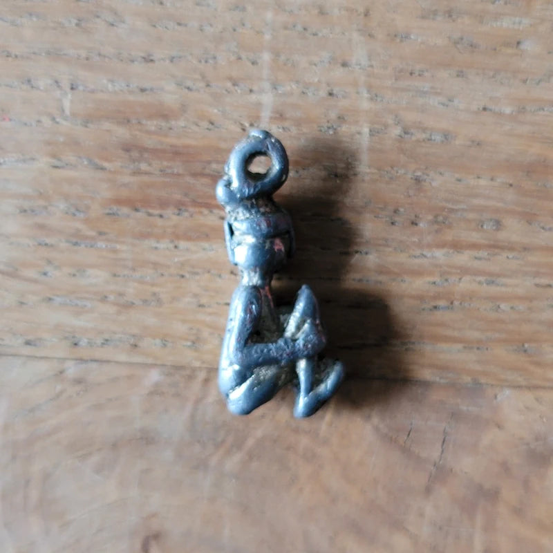 1970s Cornish Piskie pewter-style metal charm pendant