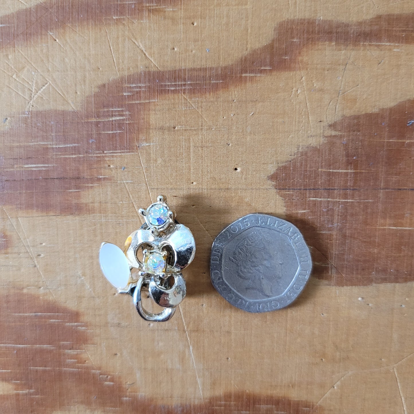 1960s silver-tone, diamante & lucite clip on earrings