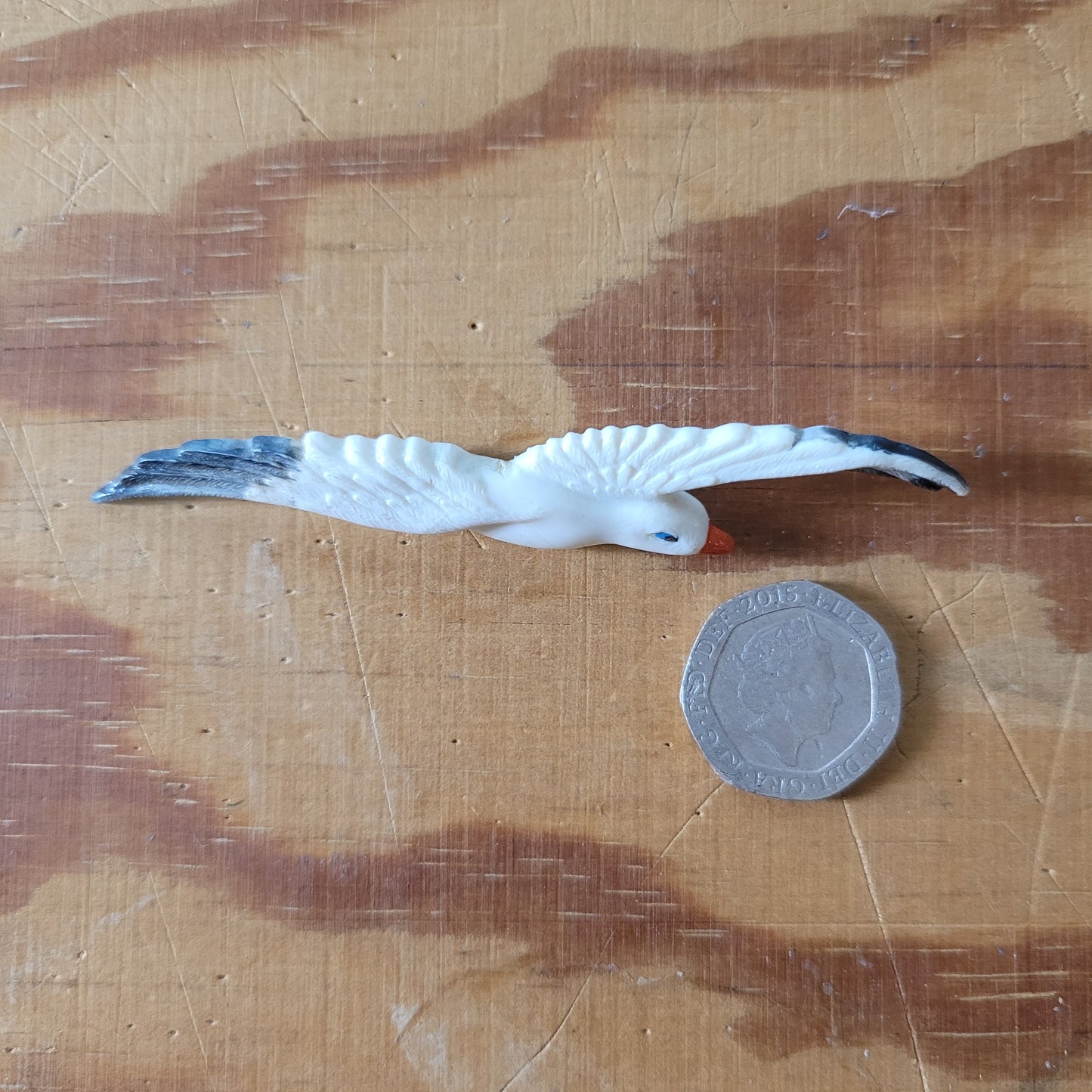 Vintage celluloid seagull in flight brooch