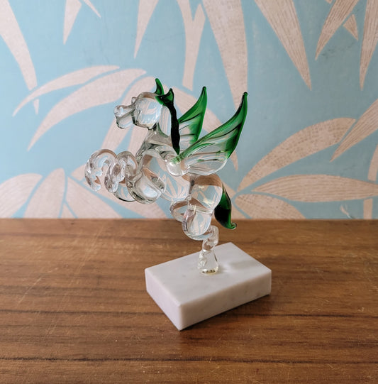 Vintage handmade by Beckhurst Eastbourne art glass Pegasus on stand