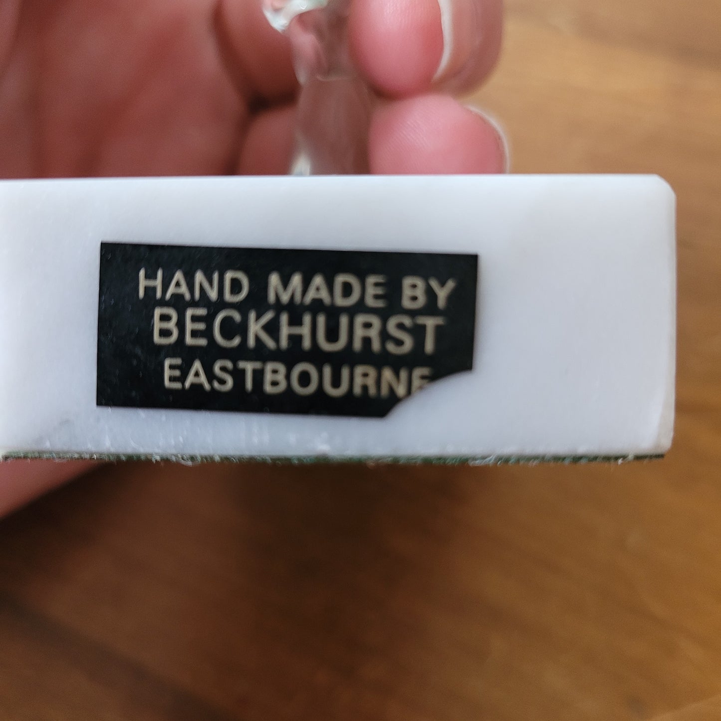 Vintage handmade by Beckhurst Eastbourne art glass Pegasus on stand