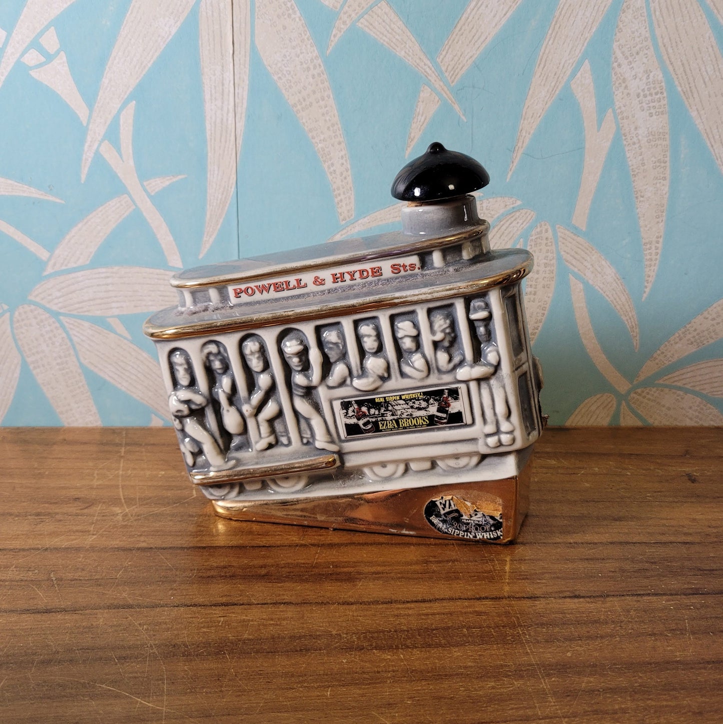 1968 Ezra Brooks San Francisco street car/tram ceramic whiskey decanter