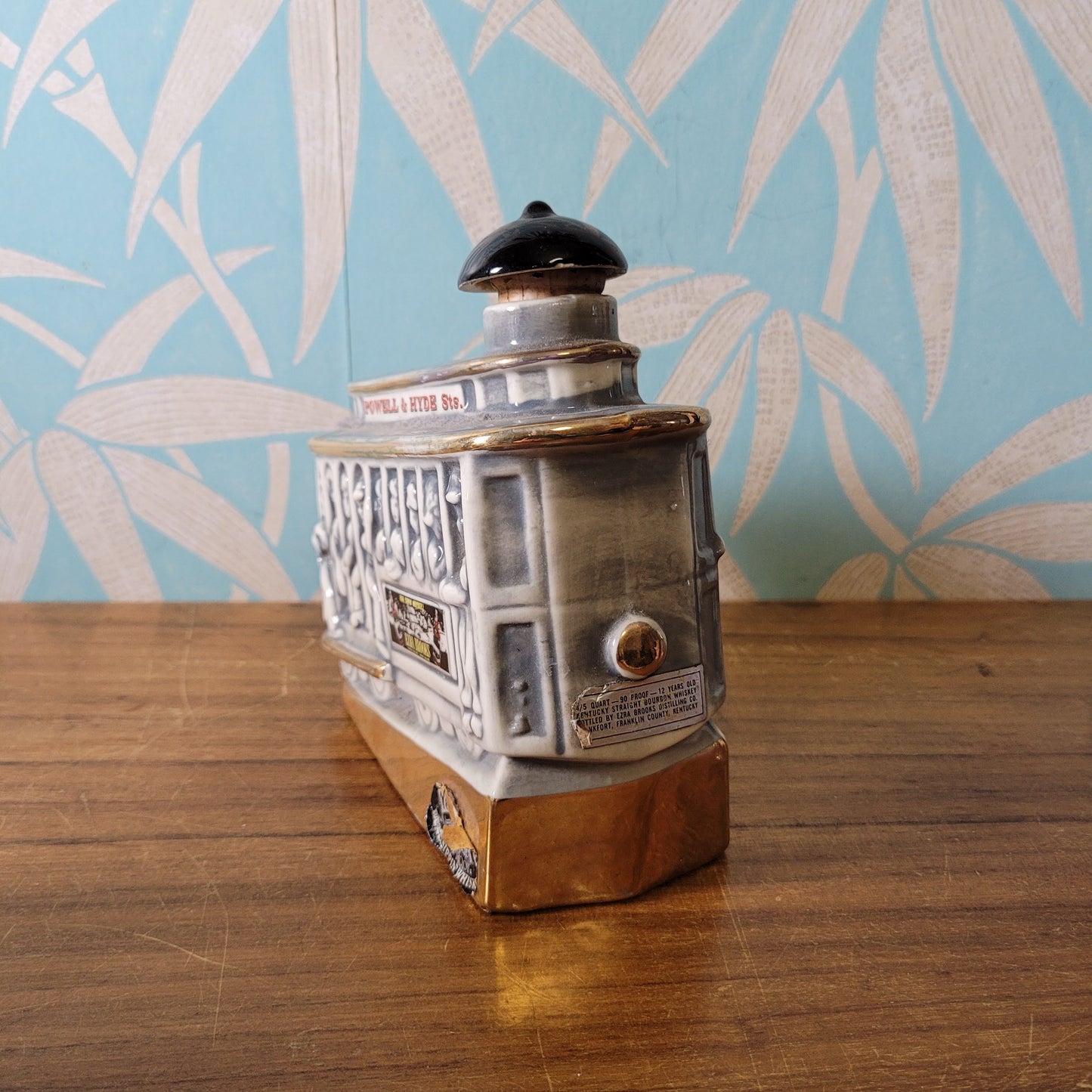 1968 Ezra Brooks San Francisco street car/tram ceramic whiskey decanter