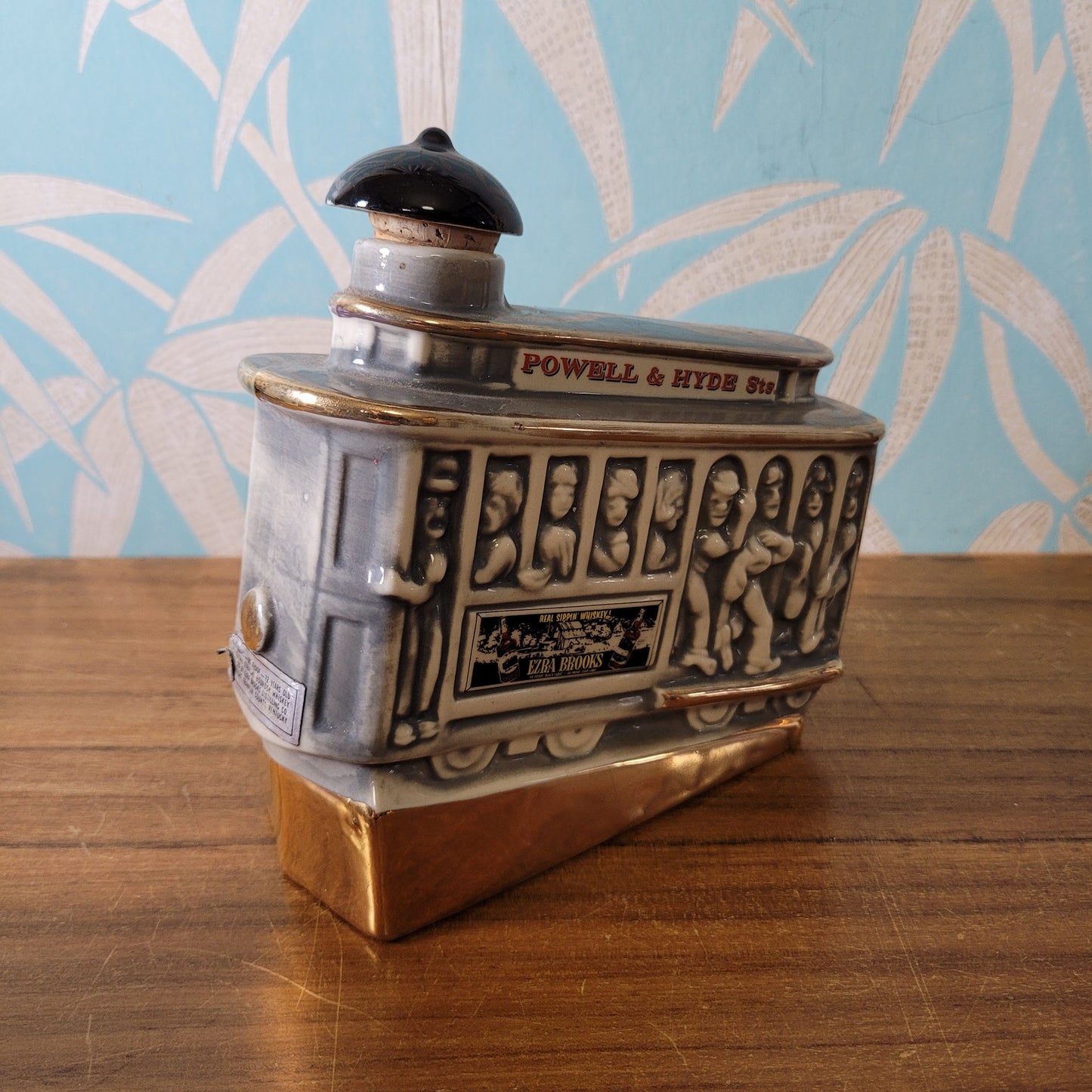 1968 Ezra Brooks San Francisco street car/tram ceramic whiskey decanter