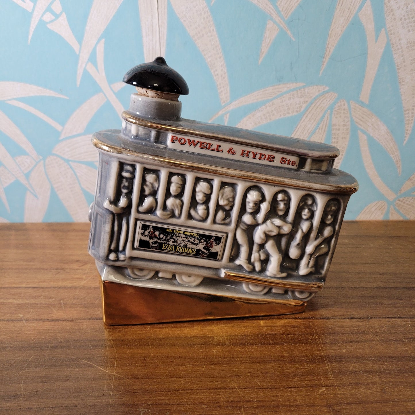 1968 Ezra Brooks San Francisco street car/tram ceramic whiskey decanter
