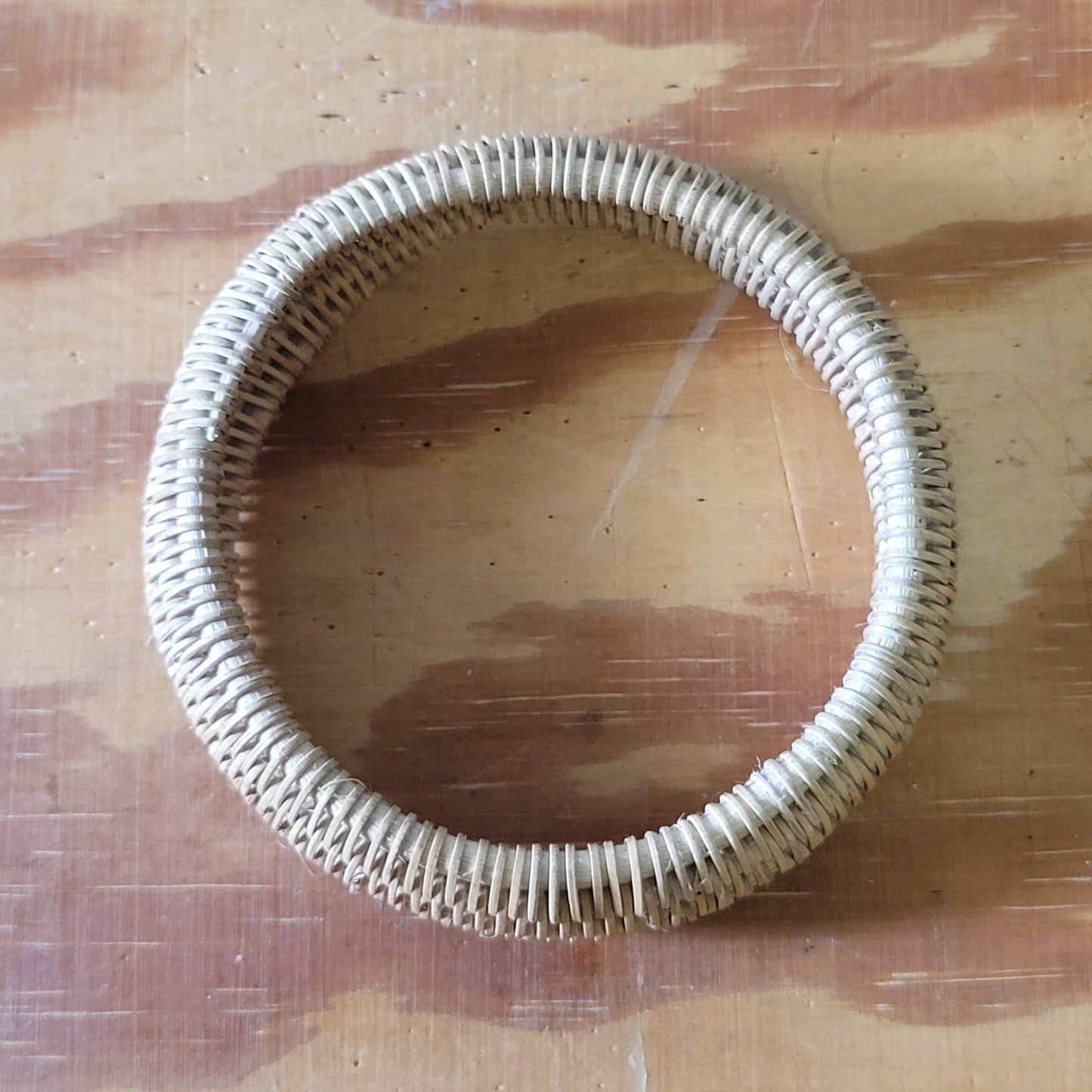 Vintage woven rattan boho natural fibre bangle