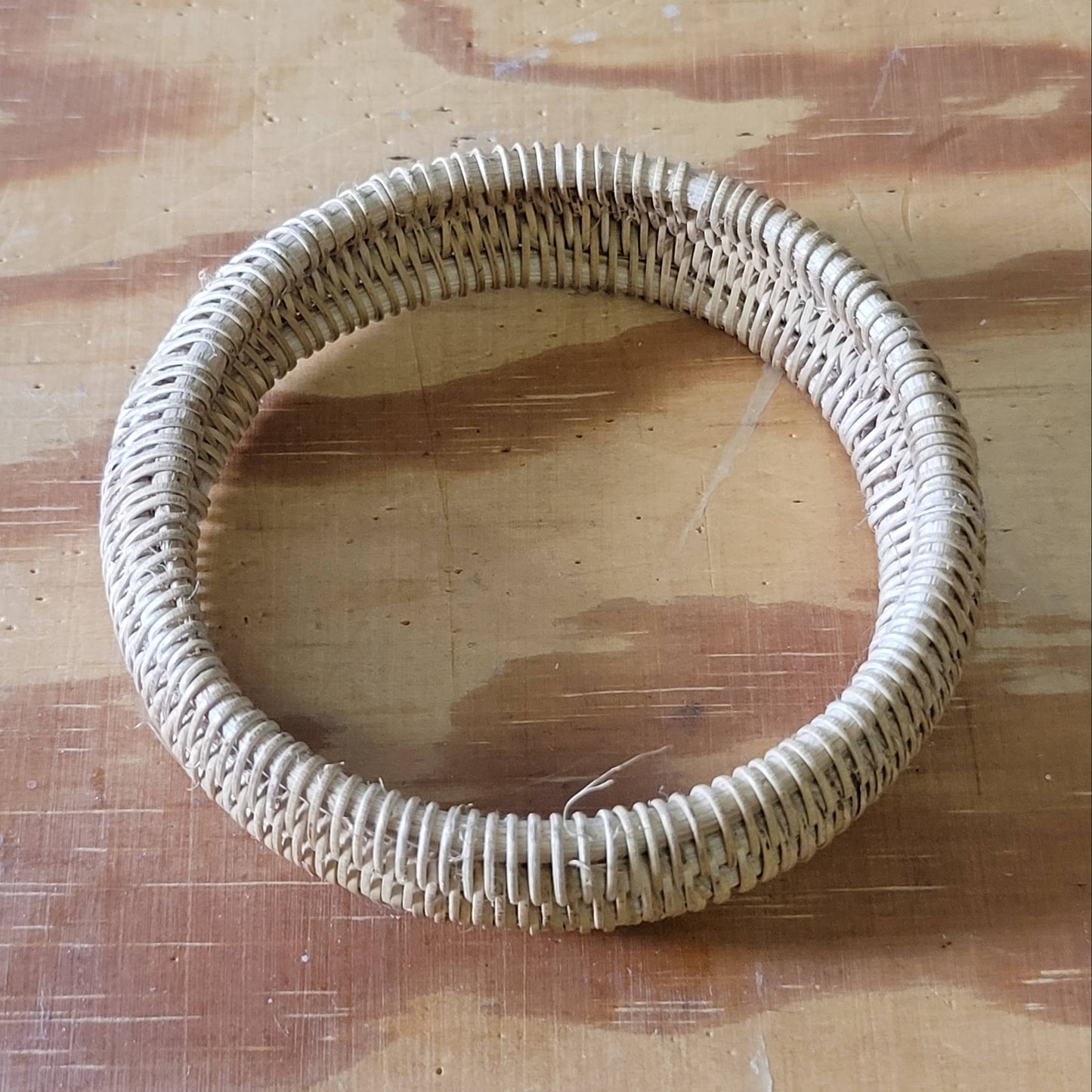 Vintage woven rattan boho natural fibre bangle