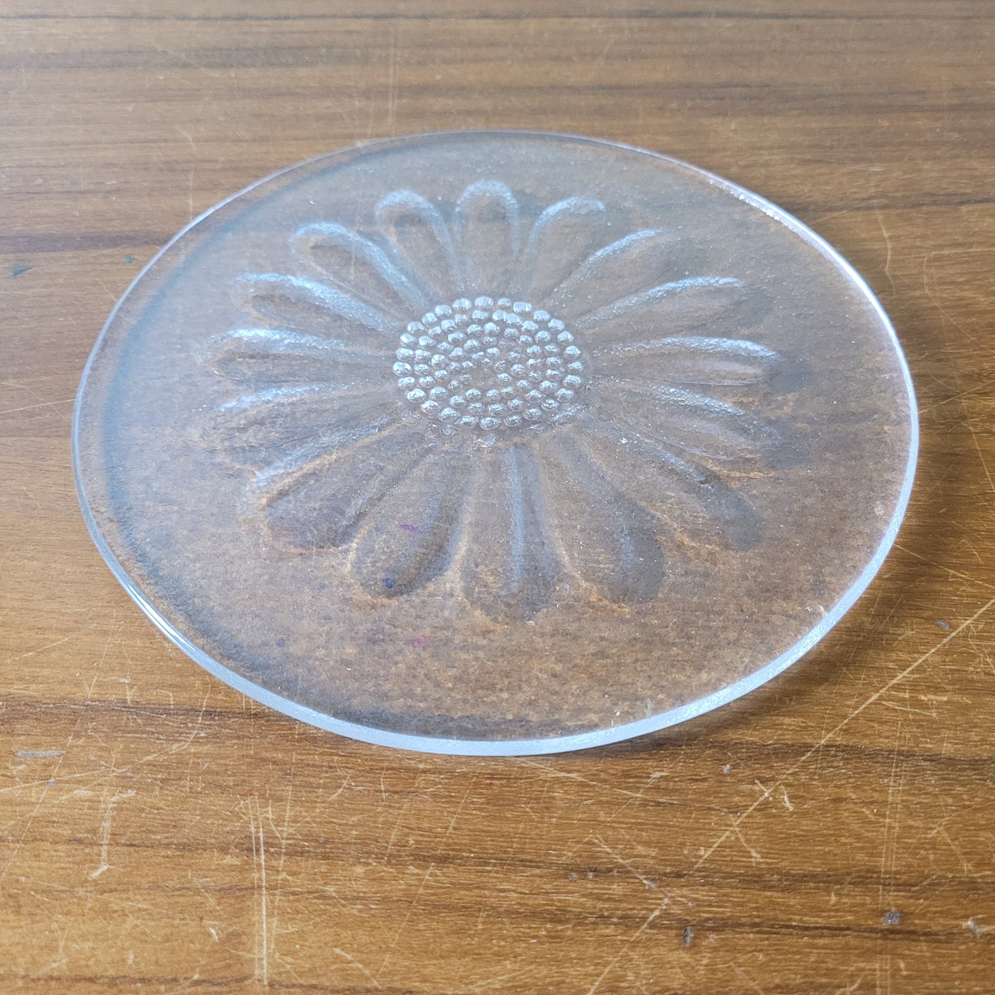1970s Dartington Daisy Collection butter platter FT214 , designed by Frank Thrower