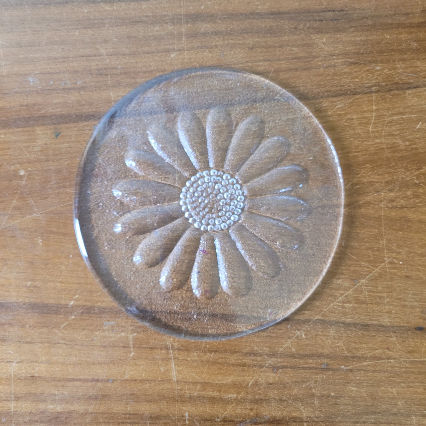 1970s Dartington Daisy Collection butter platter FT214 , designed by Frank Thrower