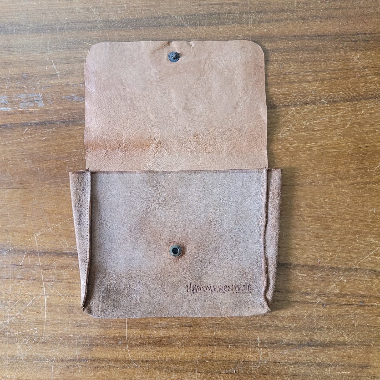 1930s/40s delicate hand-crafted suede applique crinoline lady Handkerchiefs pouch