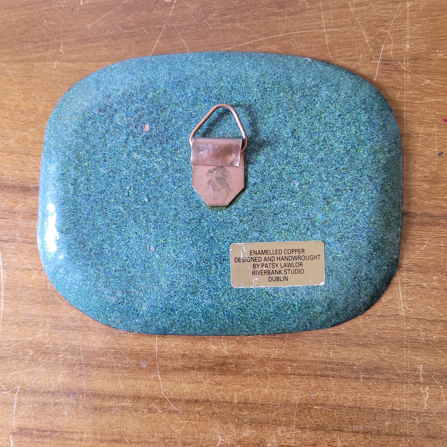 Two collectable enamelled copper plaques, designed & hand-wrought by Patsy Lawlor