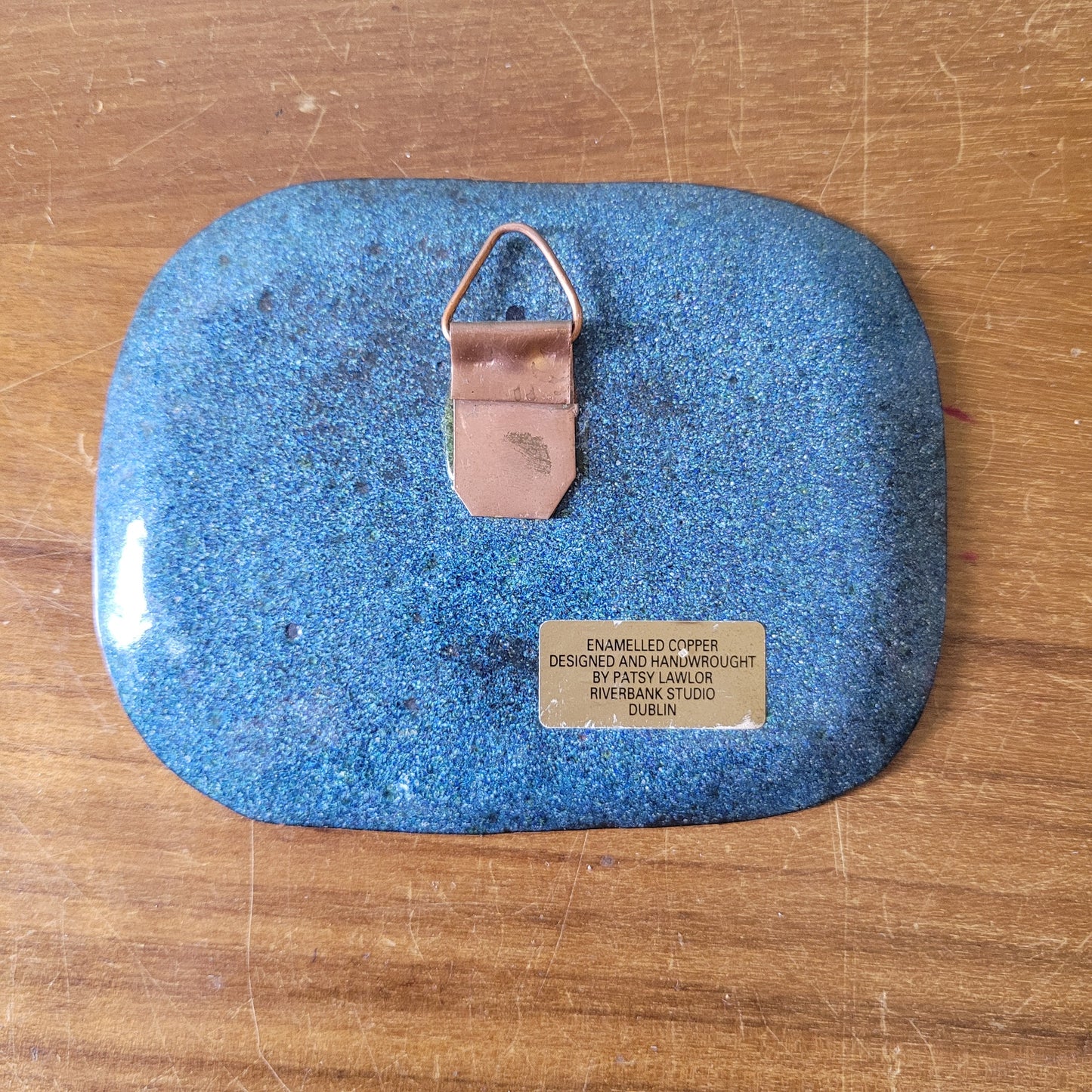 Two collectable enamelled copper plaques, designed & hand-wrought by Patsy Lawlor