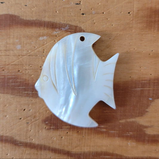 1970s/80s carved Mother of Pearl fish pendant