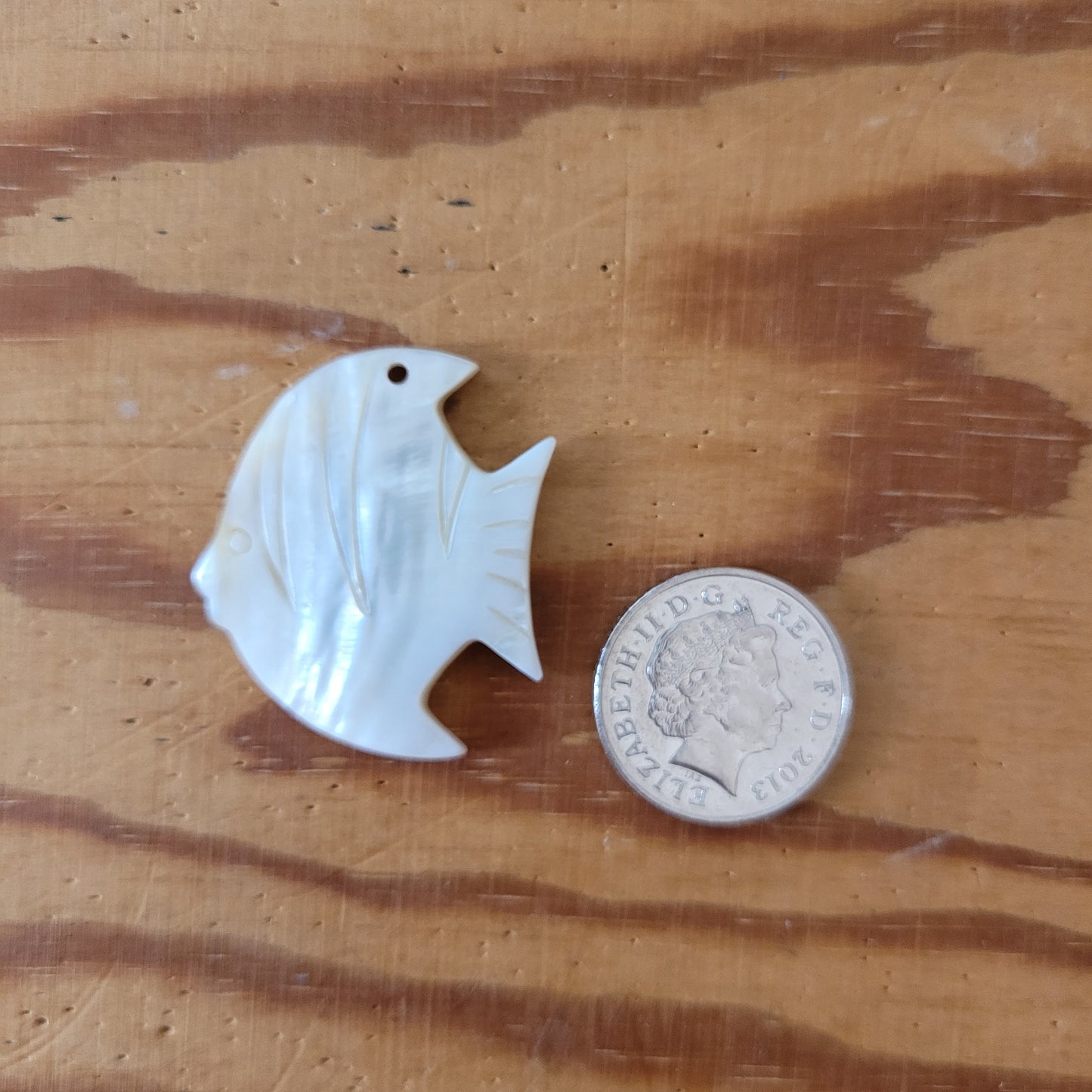 1970s/80s carved Mother of Pearl fish pendant