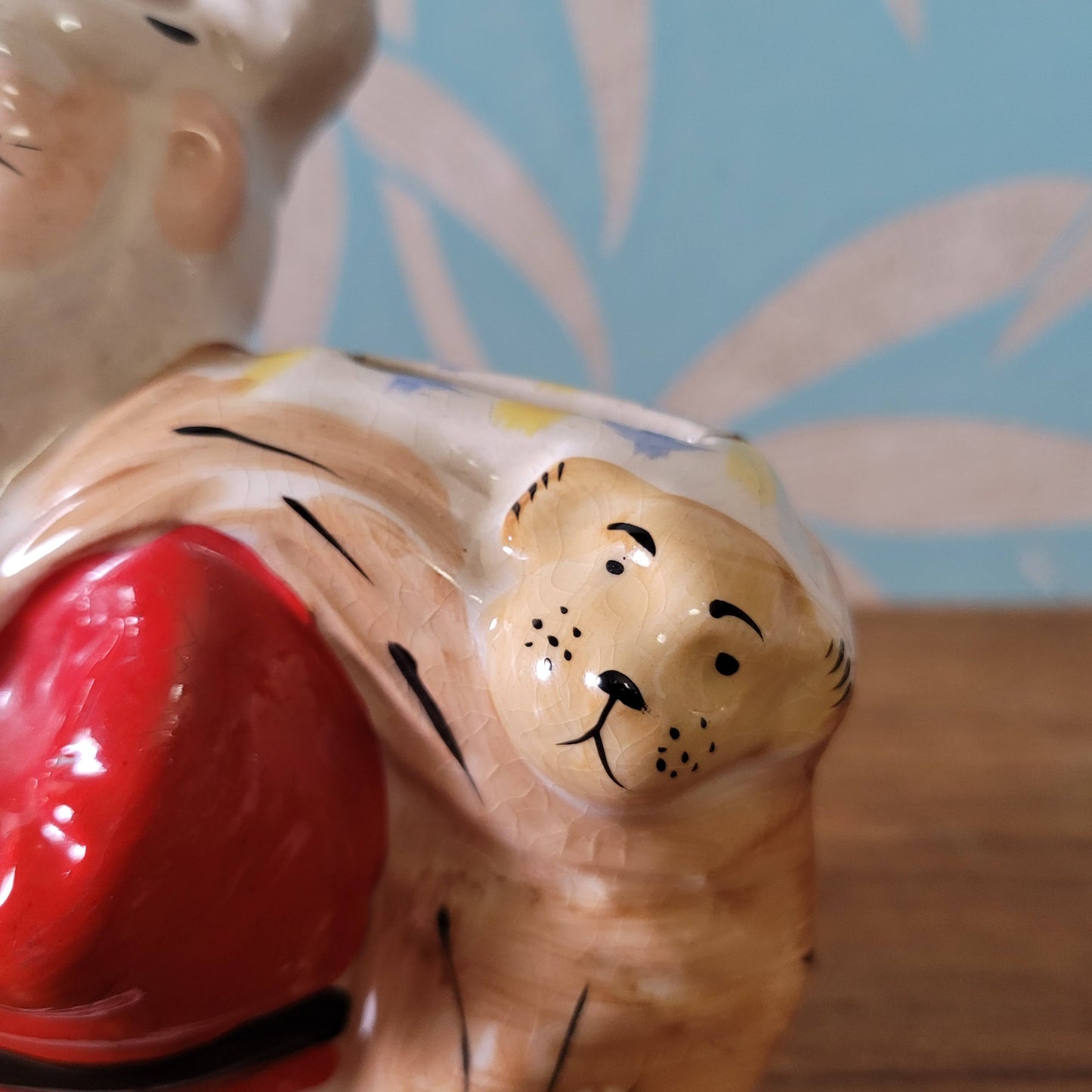 Vintage ceramic santa with toy sack money box