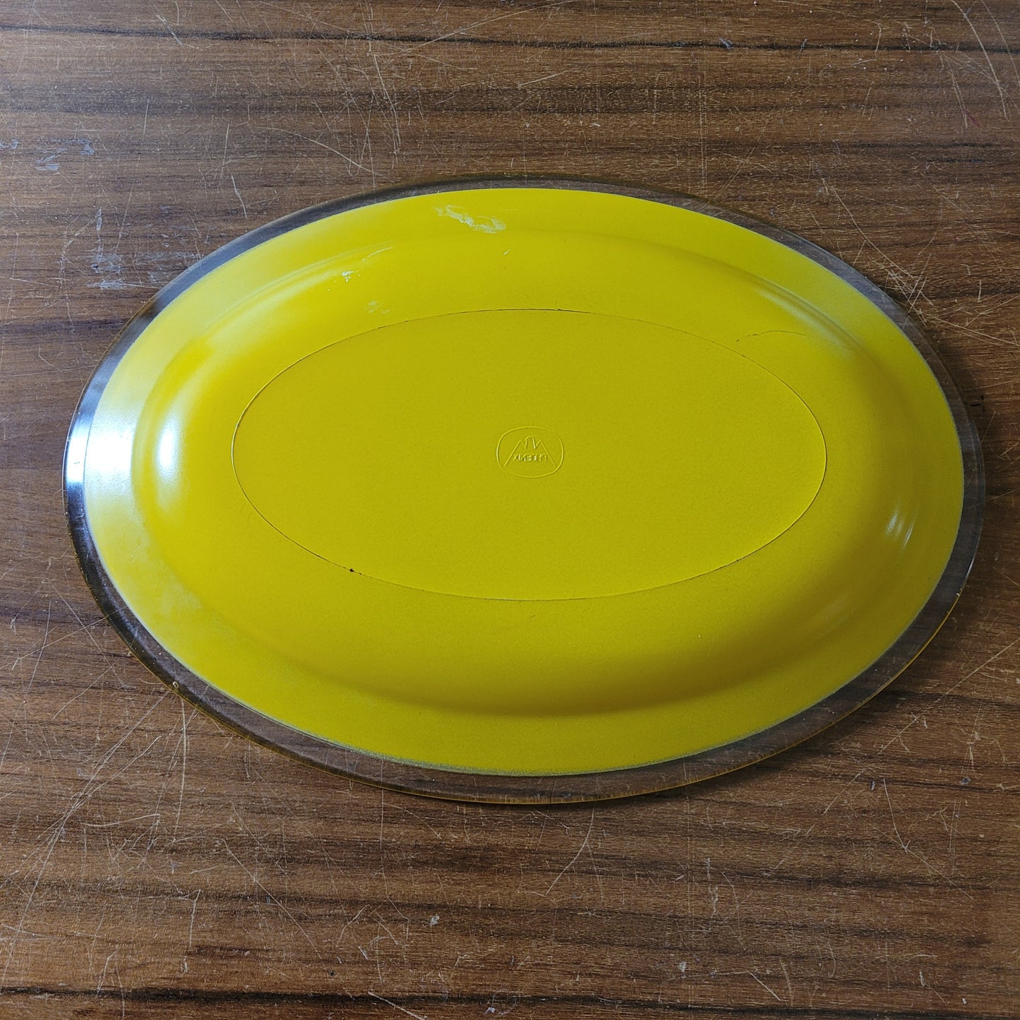 1960s yellow Phoenix Glass trio - glass gravy boat with underplate, & serving plate