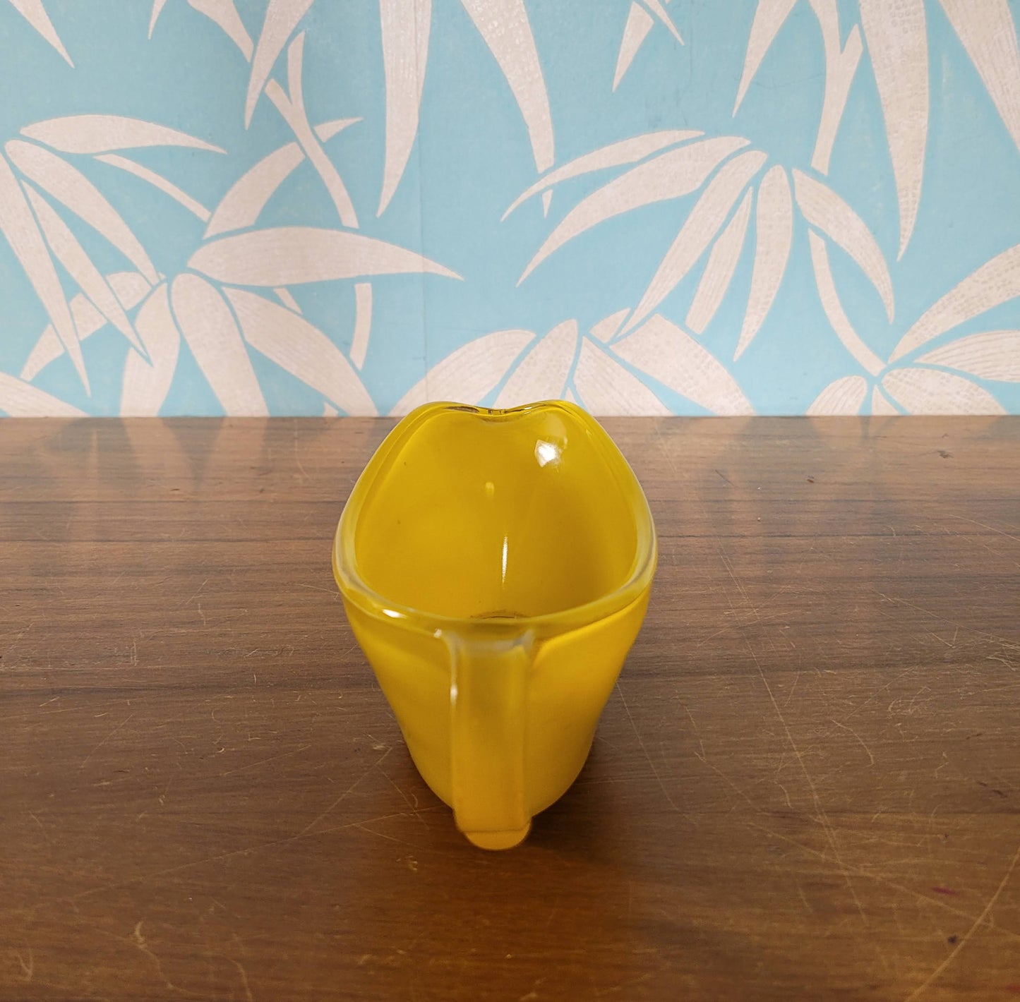 1960s yellow Phoenix Glass trio - glass gravy boat with underplate, & serving plate