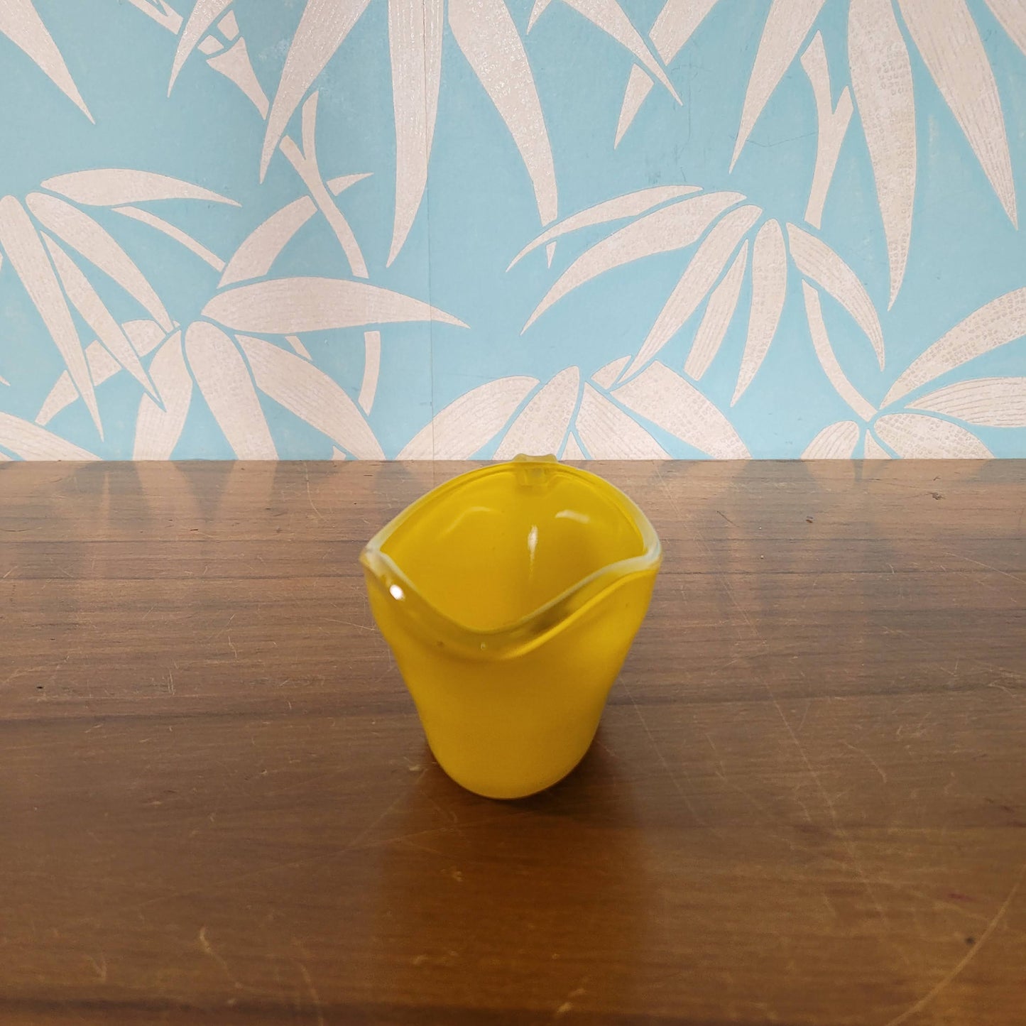 1960s yellow Phoenix Glass trio - glass gravy boat with underplate, & serving plate