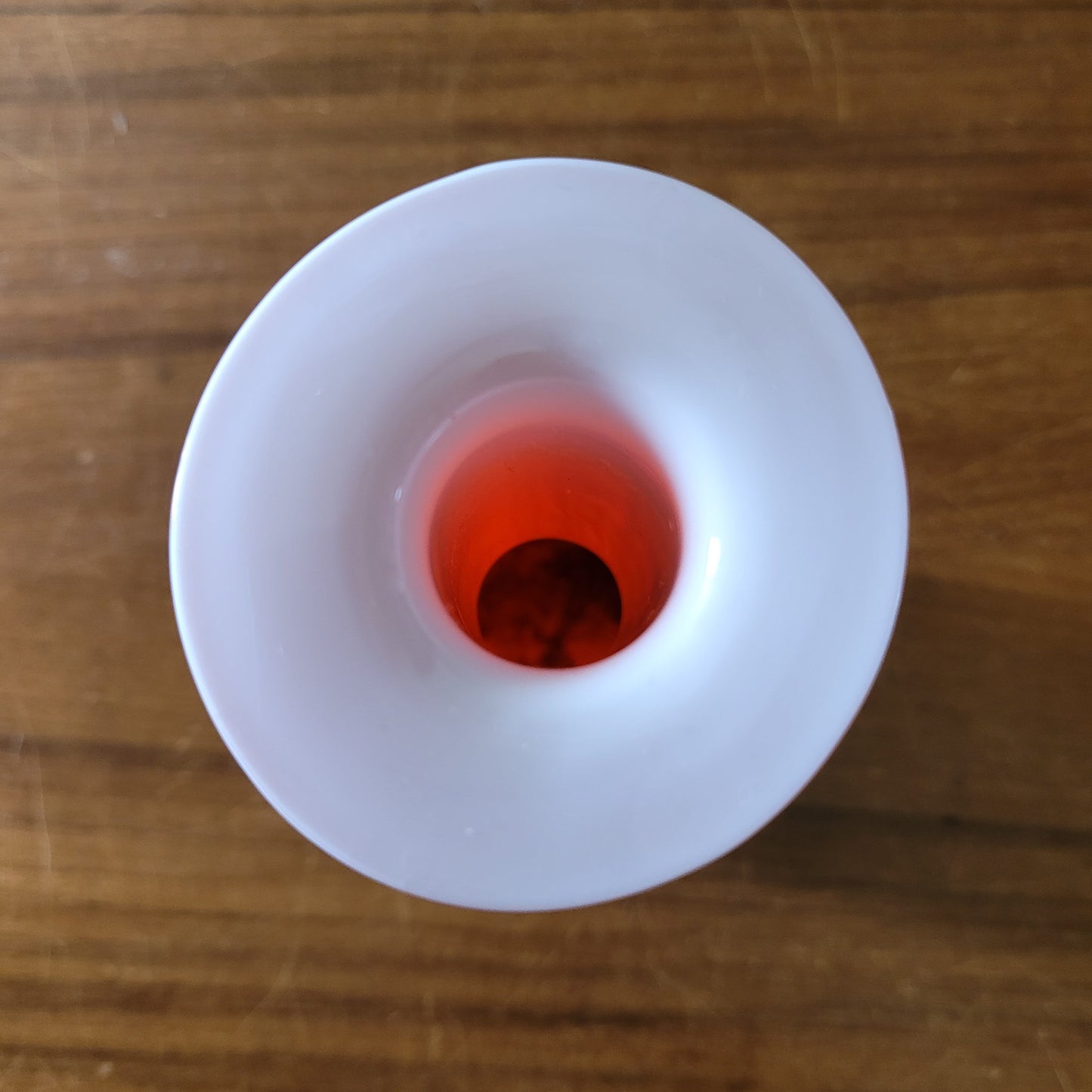 1960s Otto Brauer Holmegaard red cased glass art vase